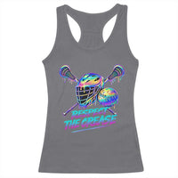Respect The Crease Lacrosse Drip Racerback Tank Top Funny Lax Goalie