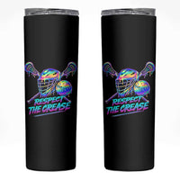 Respect The Crease Lacrosse Drip Skinny Tumbler Funny Lax Goalie
