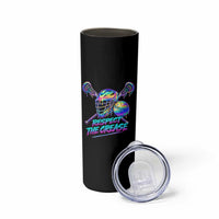 Respect The Crease Lacrosse Drip Skinny Tumbler Funny Lax Goalie