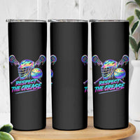 Respect The Crease Lacrosse Drip Skinny Tumbler Funny Lax Goalie