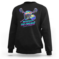 Respect The Crease Lacrosse Drip Sweatshirt Funny Lax Goalie