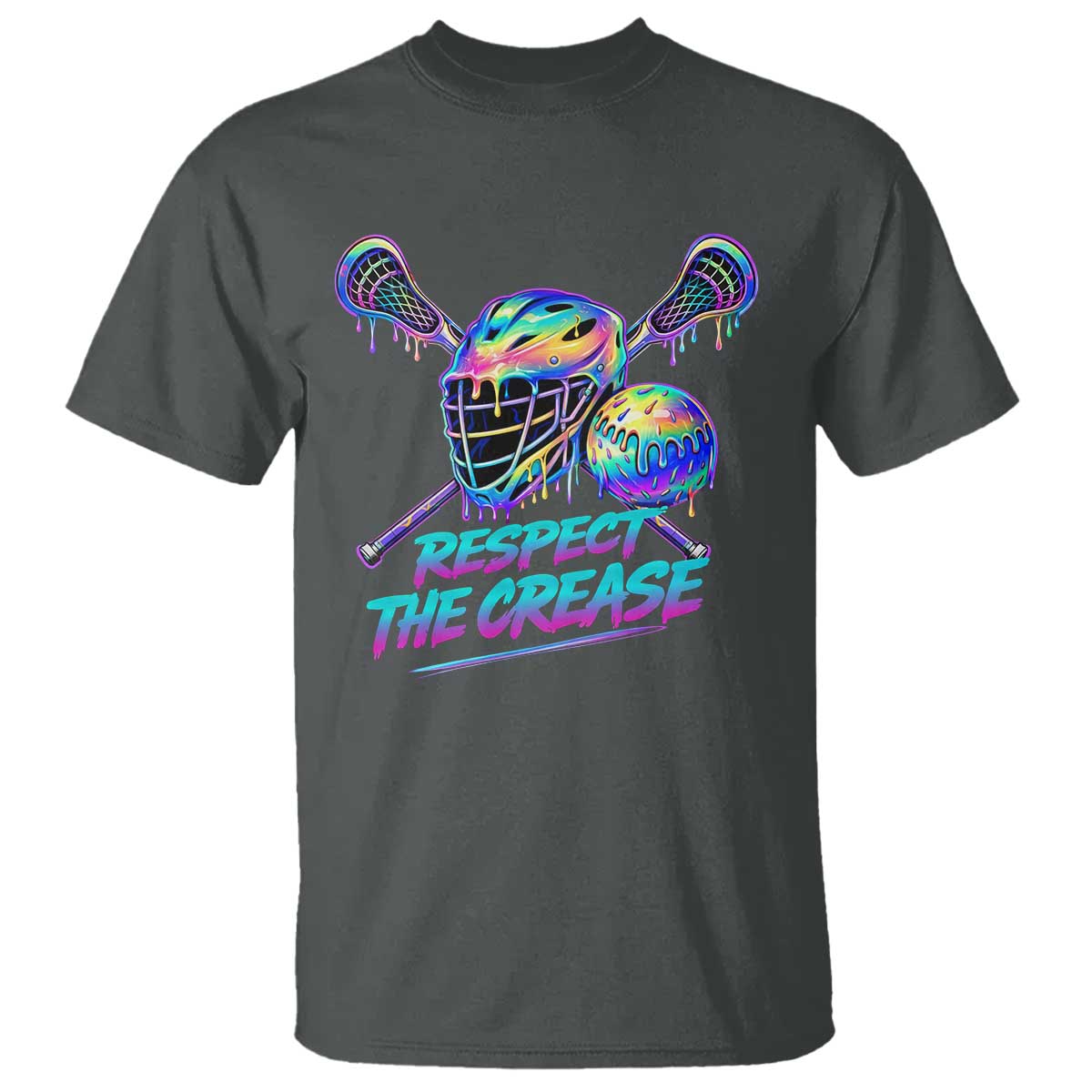 Respect The Crease Lacrosse Drip T Shirt Funny Lax Goalie