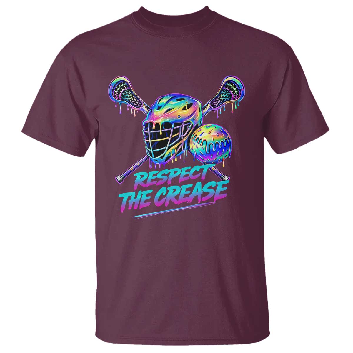 Respect The Crease Lacrosse Drip T Shirt Funny Lax Goalie