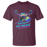 Respect The Crease Lacrosse Drip T Shirt Funny Lax Goalie