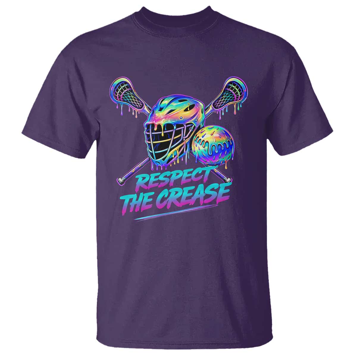 Respect The Crease Lacrosse Drip T Shirt Funny Lax Goalie