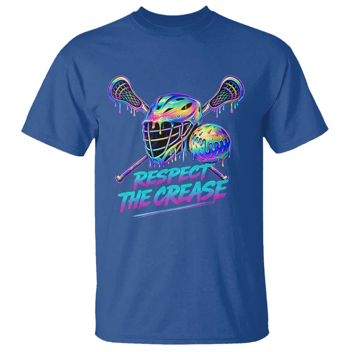 Respect The Crease Lacrosse Drip T Shirt Funny Lax Goalie