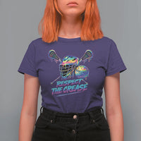 Respect The Crease Lacrosse Drip T Shirt For Women Funny Lax Goalie