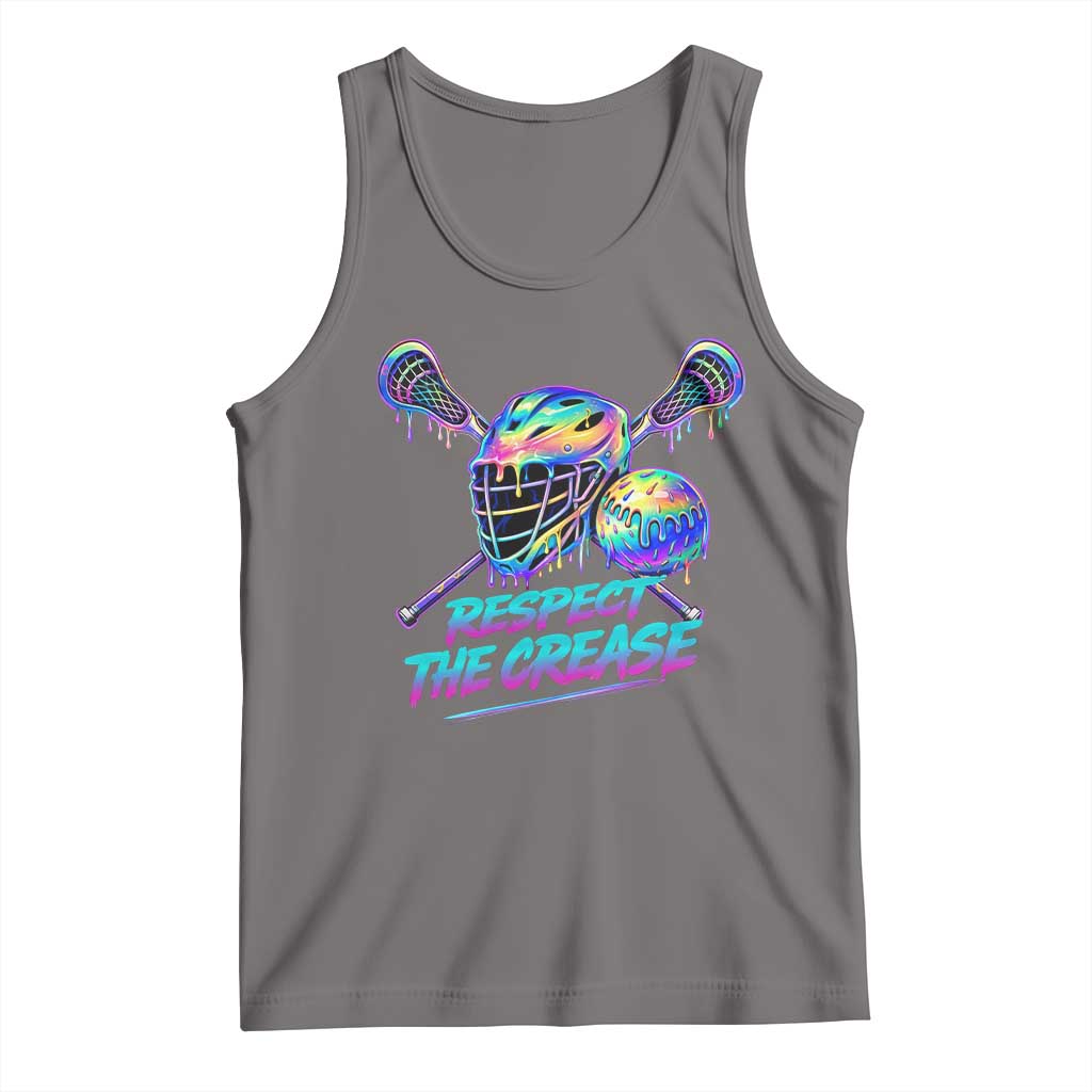Respect The Crease Lacrosse Drip Tank Top Funny Lax Goalie