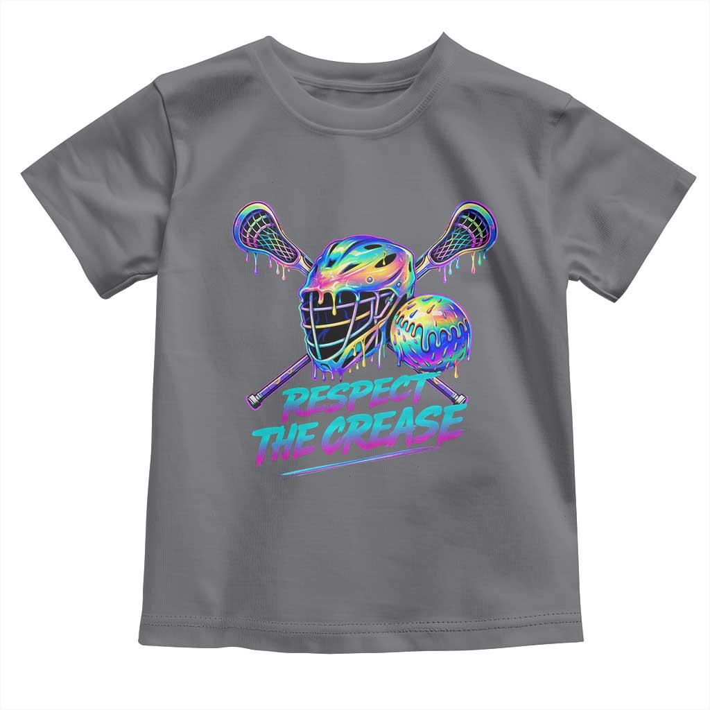 Respect The Crease Lacrosse Drip Toddler T Shirt Funny Lax Goalie