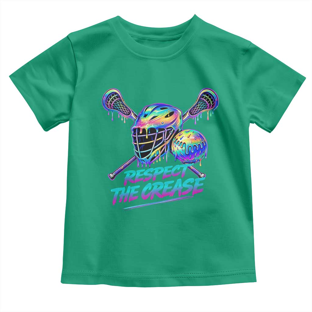 Respect The Crease Lacrosse Drip Toddler T Shirt Funny Lax Goalie