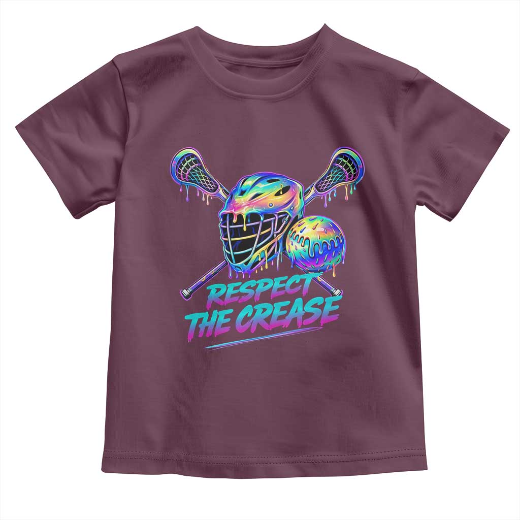 Respect The Crease Lacrosse Drip Toddler T Shirt Funny Lax Goalie