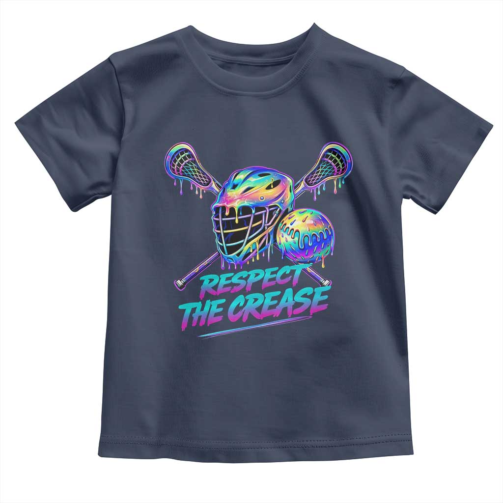 Respect The Crease Lacrosse Drip Toddler T Shirt Funny Lax Goalie