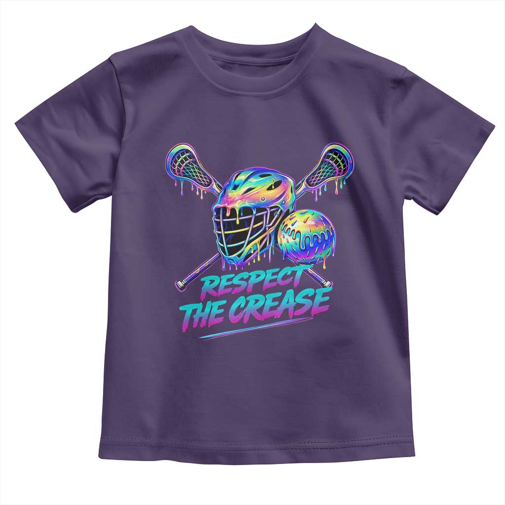 Respect The Crease Lacrosse Drip Toddler T Shirt Funny Lax Goalie