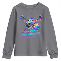 Respect The Crease Lacrosse Drip Youth Sweatshirt Funny Lax Goalie