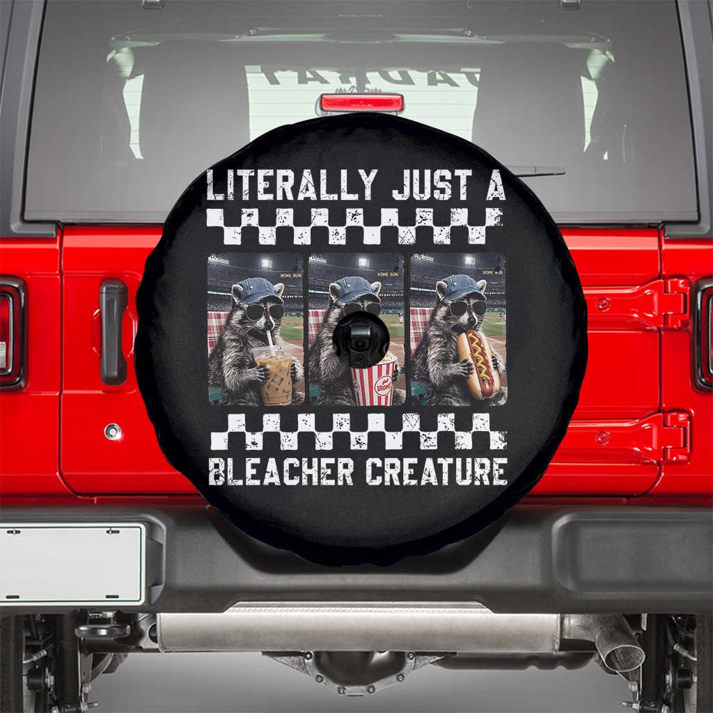 Baseball Raccoon Literally Just a Bleacher Creature Spare Tire Cover Funny Trash Panda At Ballfield