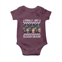Baseball Raccoon Literally Just a Bleacher Creature Baby Onesie Funny Trash Panda At Ballfield