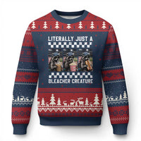 Baseball Raccoon Literally Just a Bleacher Creature Ugly Christmas Sweater Funny Trash Panda At Ballfield
