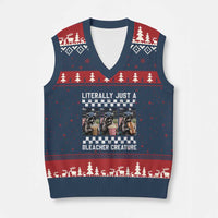 Baseball Raccoon Literally Just a Bleacher Creature V-Neck Knit Sweater Vest Funny Trash Panda At Ballfield