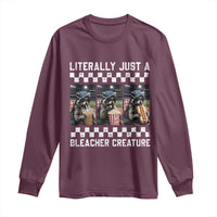 Baseball Raccoon Literally Just a Bleacher Creature Long Sleeve Shirt Funny Trash Panda At Ballfield