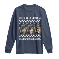 Baseball Raccoon Literally Just a Bleacher Creature Long Sleeve Shirt Funny Trash Panda At Ballfield