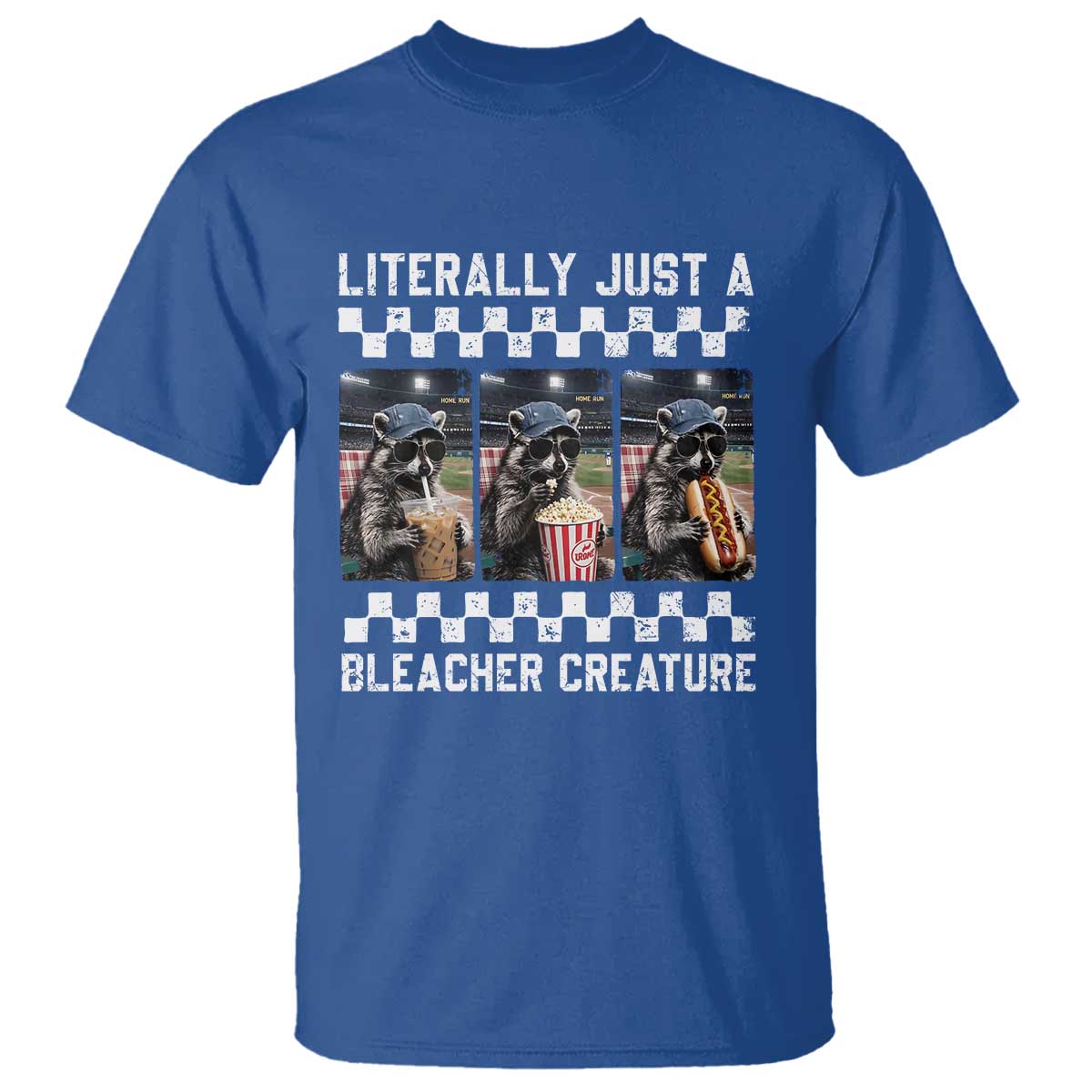 Baseball Raccoon Literally Just a Bleacher Creature T Shirt Funny Trash Panda At Ballfield