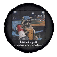 Baseball Raccoon Literally Just a Bleacher Creature Spare Tire Cover Funny Trash Panda Drinking Iced Coffee Ballfield