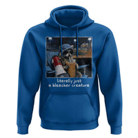 Baseball Raccoon Literally Just a Bleacher Creature Hoodie Funny Trash Panda Drinking Iced Coffee Ballfield