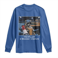 Baseball Raccoon Literally Just a Bleacher Creature Long Sleeve Shirt Funny Trash Panda Drinking Iced Coffee Ballfield