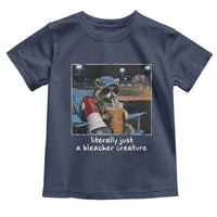 Baseball Raccoon Literally Just a Bleacher Creature Toddler T Shirt Funny Trash Panda Drinking Iced Coffee Ballfield