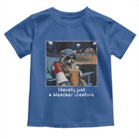 Baseball Raccoon Literally Just a Bleacher Creature Toddler T Shirt Funny Trash Panda Drinking Iced Coffee Ballfield