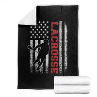 Lacrosse American Flag Lax Men 4th of July Throw Blanket