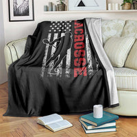 Lacrosse American Flag Lax Men 4th of July Throw Blanket