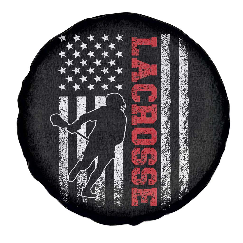 Lacrosse American Flag Lax Men 4th of July Spare Tire Cover