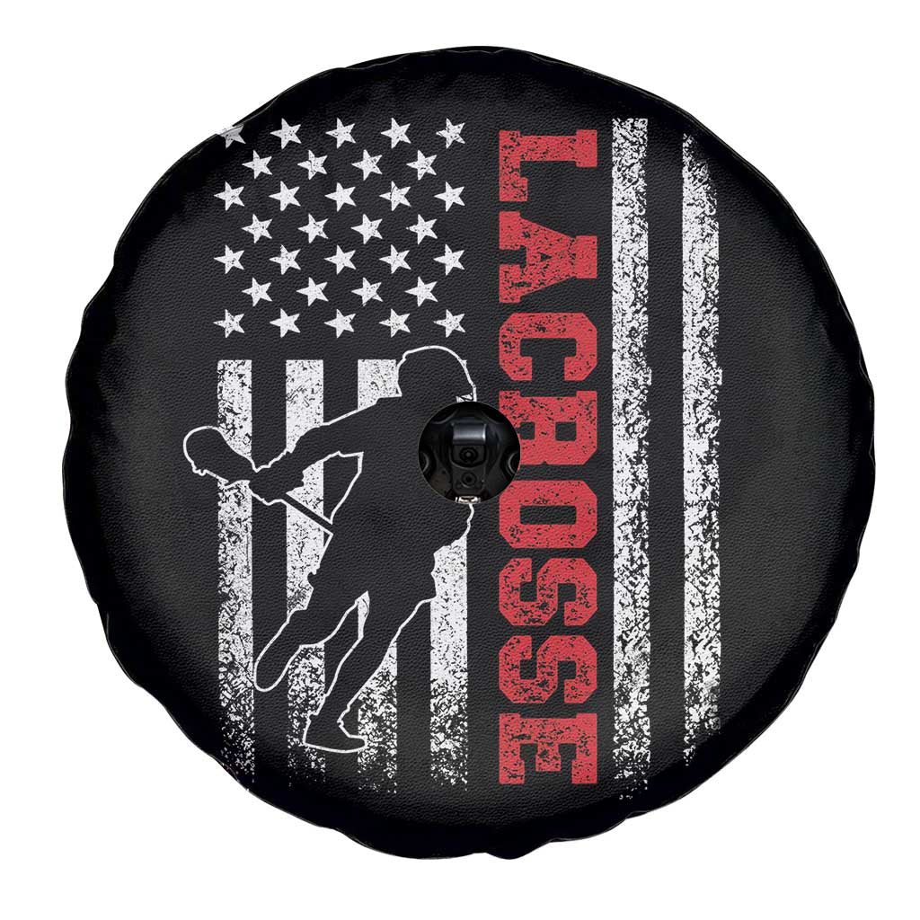 Lacrosse American Flag Lax Men 4th of July Spare Tire Cover