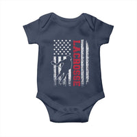 Lacrosse American Flag Lax Men 4th of July Baby Onesie