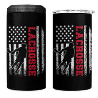 Lacrosse American Flag Lax Men 4th of July 4 in 1 Can Cooler Tumbler