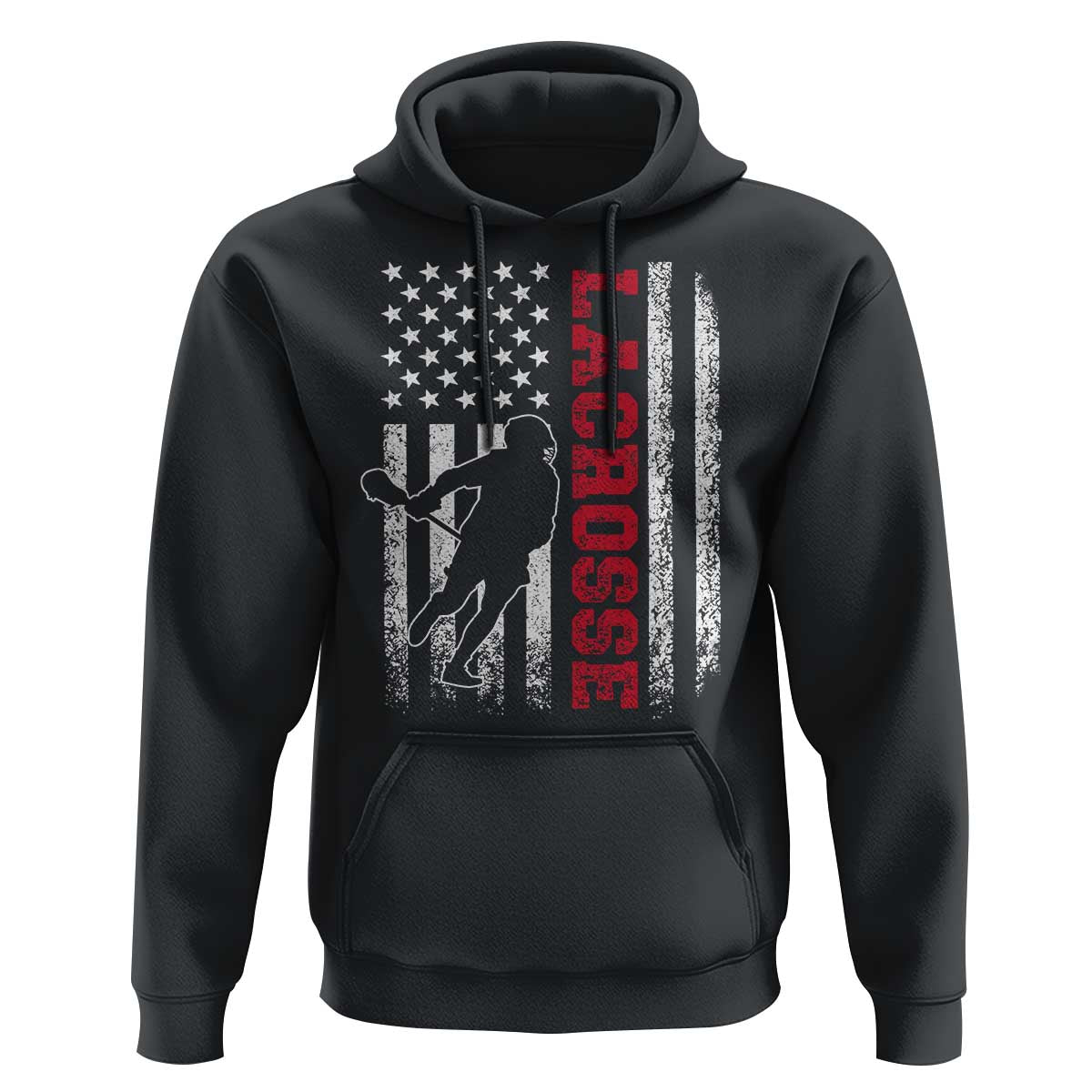 Lacrosse American Flag Lax Men 4th of July Hoodie