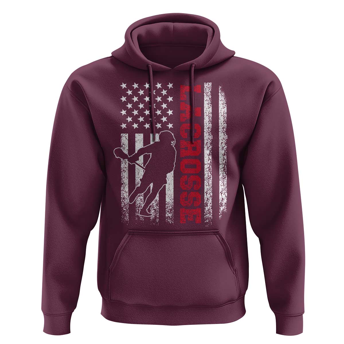 Lacrosse American Flag Lax Men 4th of July Hoodie