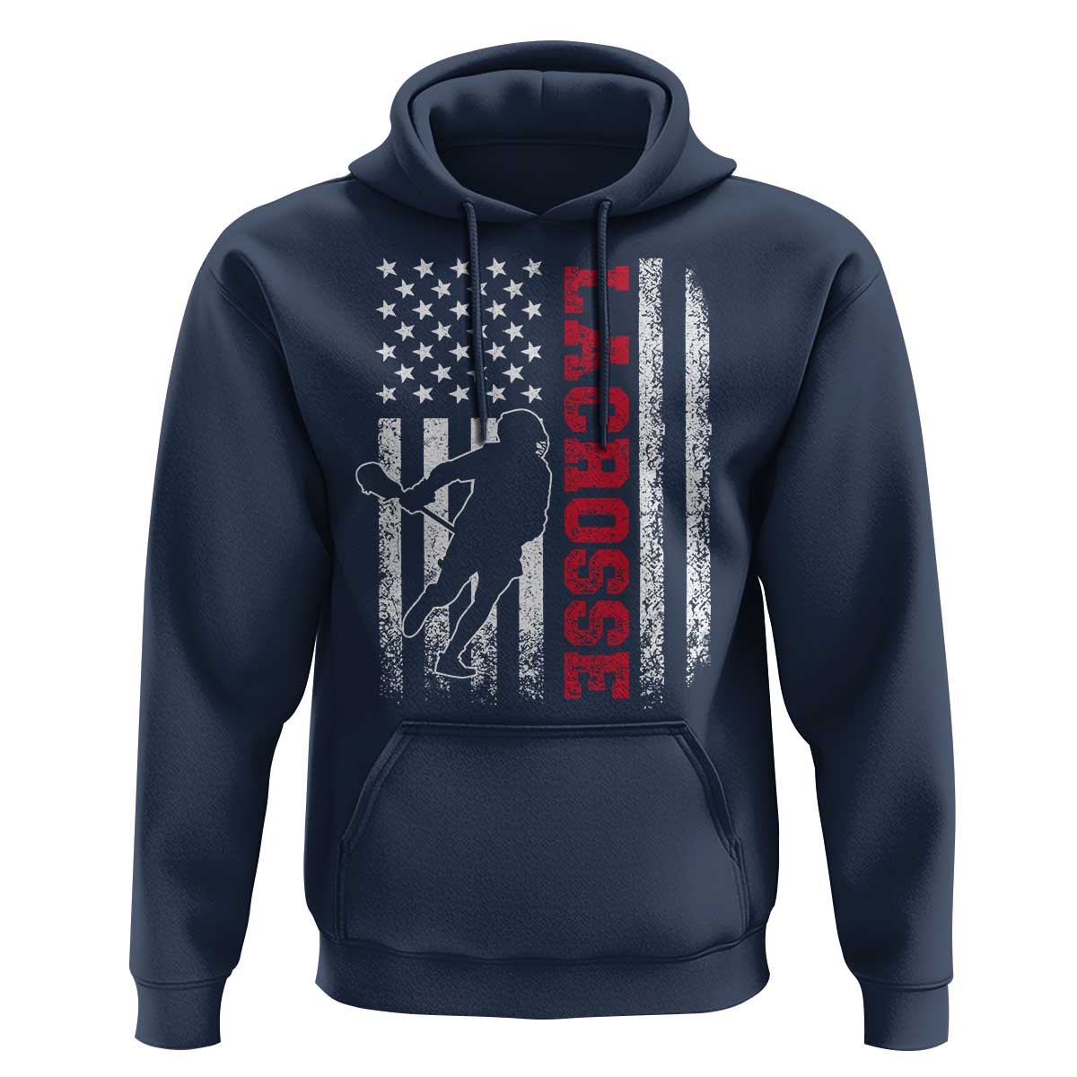 Lacrosse American Flag Lax Men 4th of July Hoodie