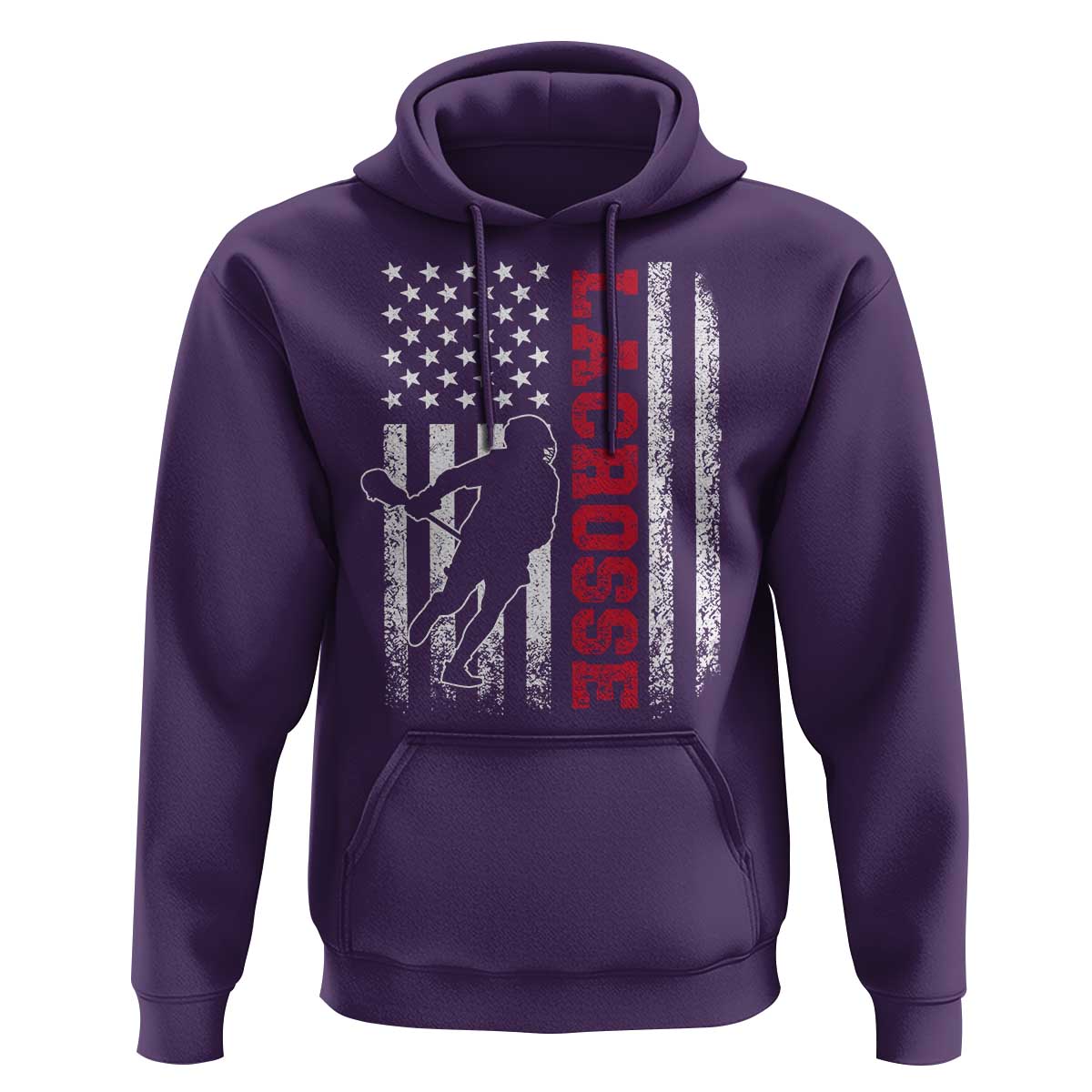Lacrosse American Flag Lax Men 4th of July Hoodie