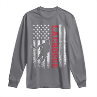 Lacrosse American Flag Lax Men 4th of July Long Sleeve Shirt