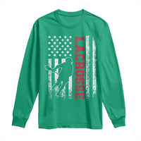Lacrosse American Flag Lax Men 4th of July Long Sleeve Shirt