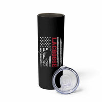 Lacrosse American Flag Lax Men 4th of July Skinny Tumbler