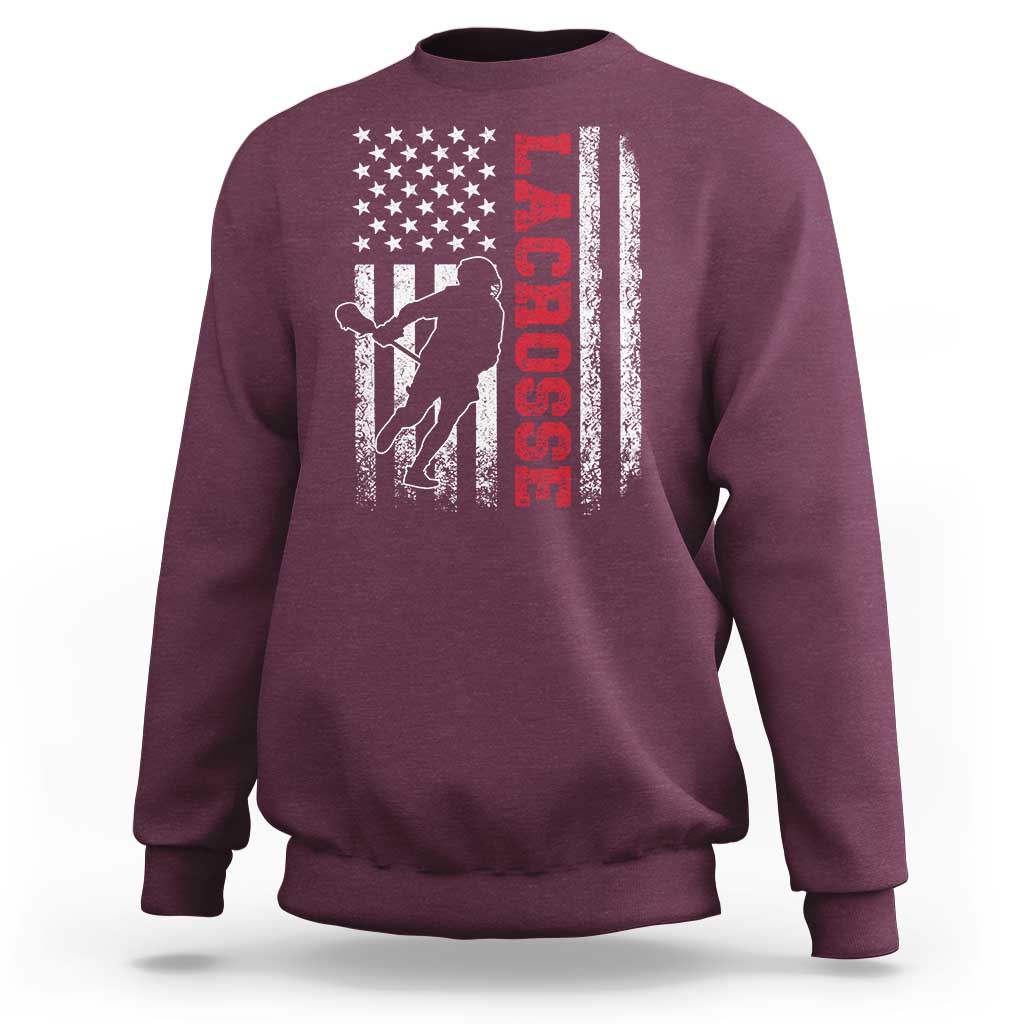 Lacrosse American Flag Lax Men 4th of July Sweatshirt