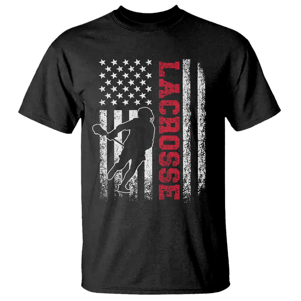 Lacrosse American Flag Lax Men 4th of July T Shirt