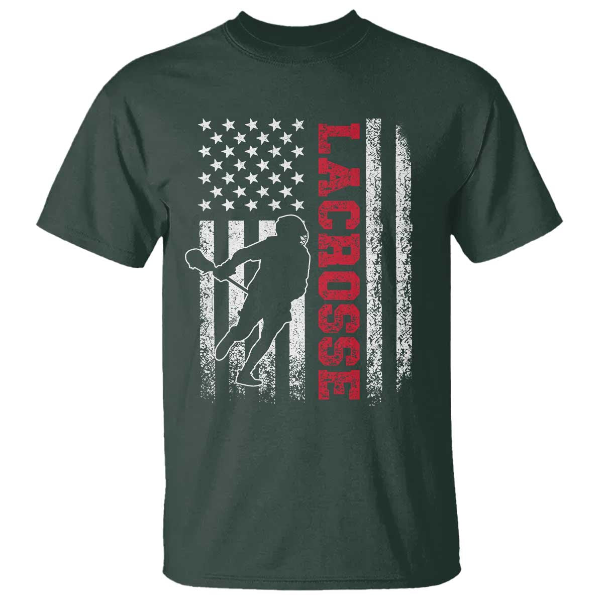 Lacrosse American Flag Lax Men 4th of July T Shirt