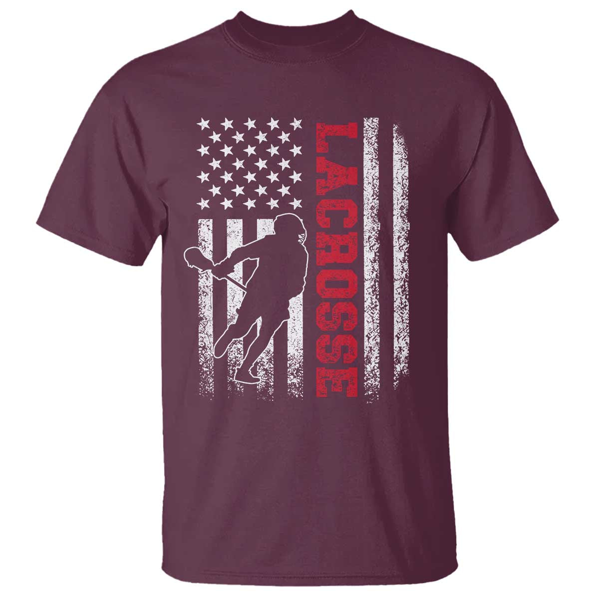 Lacrosse American Flag Lax Men 4th of July T Shirt