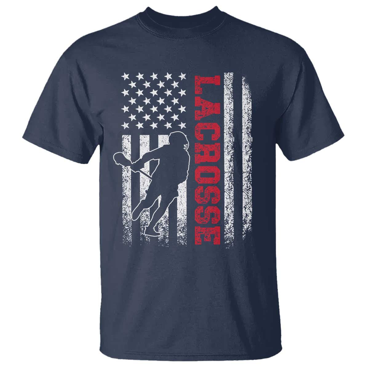 Lacrosse American Flag Lax Men 4th of July T Shirt