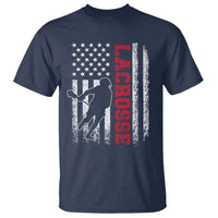 Lacrosse American Flag Lax Men 4th of July T Shirt