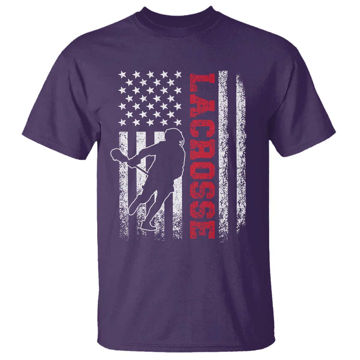 Lacrosse American Flag Lax Men 4th of July T Shirt